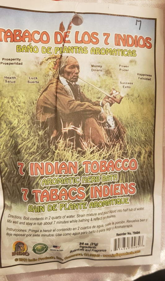 Herbal Bath / Bano de Llierbas: Tabaco de 7 Indios / 7 Indian Tabacco