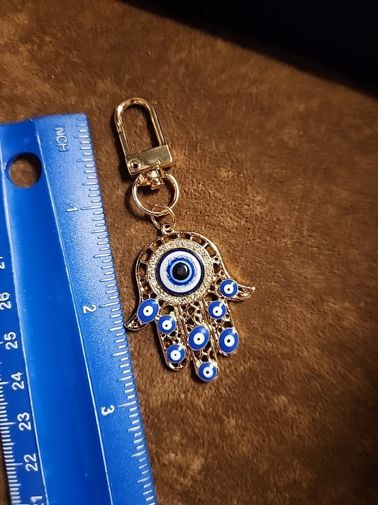 Hamsa Clip on Charm Goldtone